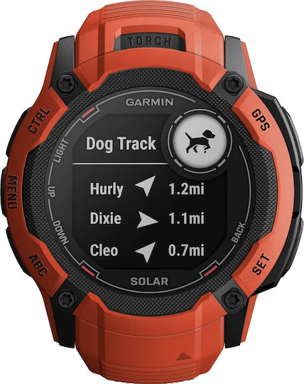 Garmin Instinct 2X Solar 50mm Wasserdicht Smartwatch mit Pulsmesser (Flame Red)