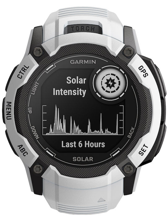 Garmin Instinct 2X Solar 50mm Smartwatch mit Pulsmesser (Whitestone)