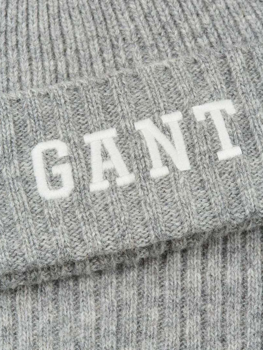 Gant Unisex Σετ με Σκούφο Πλεκτό σε Γκρι χρώμα