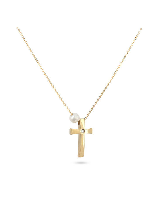 Vitopoulos Women's Gold Cross 14K with Chain