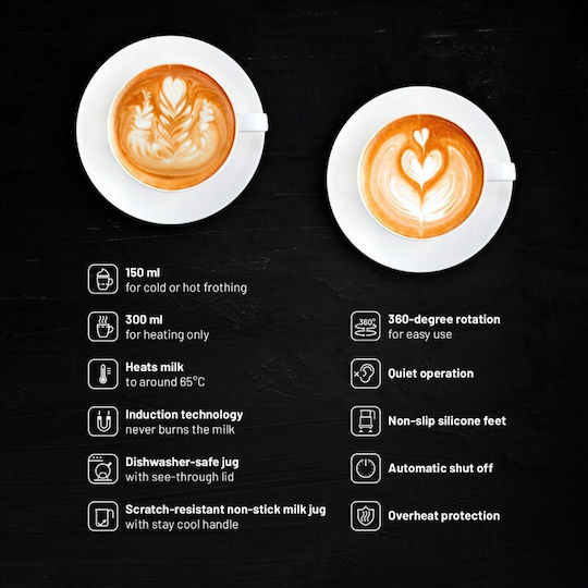 Lauben Device for Hot & Cold Milk Froth with Non-stick Coating 300ml