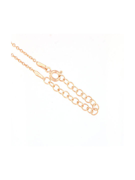 Ios Women's Cross from Rose Gold Plated Silver with Chain