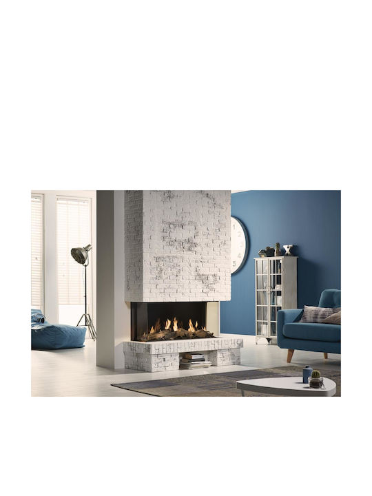 Dru Global 100 Triple BF Ενεργειακό Τζάκι Αερίου Τρίπλευρο με Σταθερή Πόρτα Κλειστού Δοχείου με Κούτσουρα