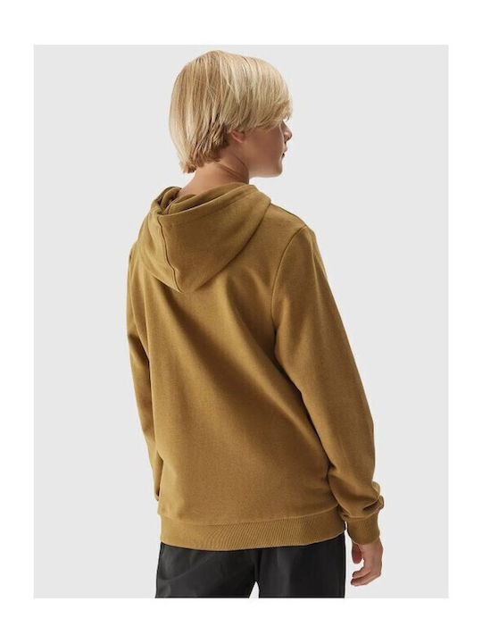 Kids Sweatshirt with Hood and Pockets Brown