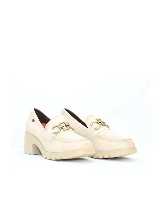 Pepe Menargues Anatomic Leather Beige Medium Heels