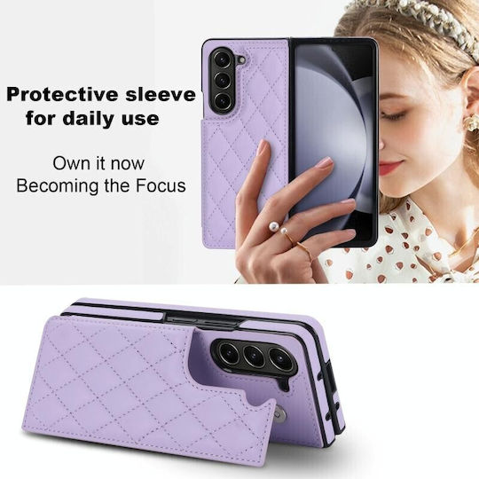 Puff Rhombus Back Cover Plastic Purple (Galaxy Z Fold5)