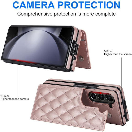 Puff Rhombus Umschlag Rückseite Kunststoff Rose Gold (Galaxy Z Fold5)