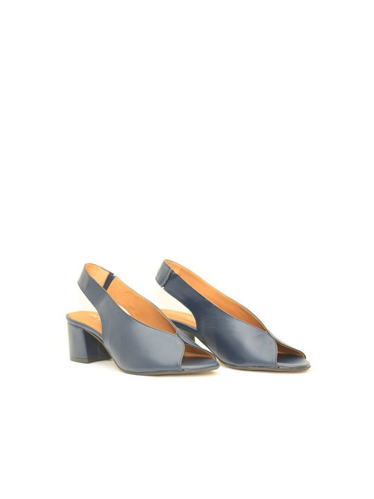 Anteos Leder Pumps mit mittelhohem Absatz Blau