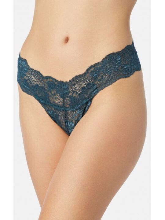 Minerva Women's String with Lace Blue