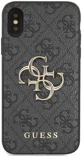 Guess Metal Logo Umschlag Rückseite Kunststoff Gray (iPhone X / Xs)