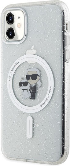 Karl Lagerfeld Karl&Choupette Glitter Back Cover Πλαστικό / Σιλικόνης Διάφανο (iPhone 11)