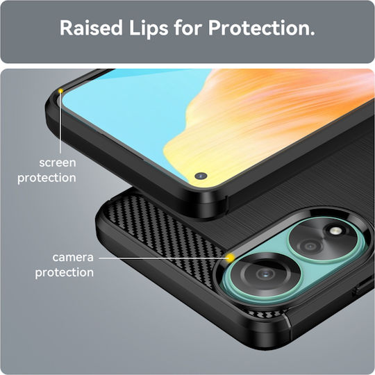 Techsuit Carbon Back Cover Σιλικόνης Μαύρο (Oppo A78 4G)