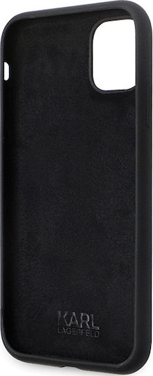 Karl Lagerfeld Ikonik Metal Pin Back Cover Σιλικόνης Μαύρο (iPhone 11)