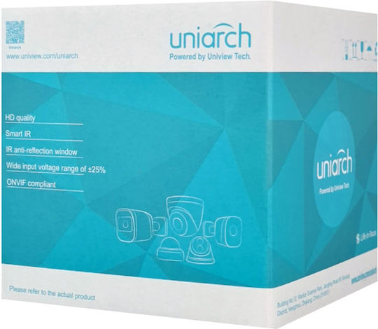 Uniarch IPC-D122-PF28 IP Κάμερα Παρακολούθησης Full HD 1080p Αδιάβροχη με Φακό 2.8mm