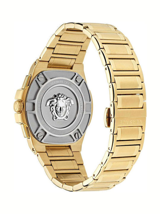Versace Greca Extreme Men's Watch Chronograph Battery with Gold Metal Bracelet