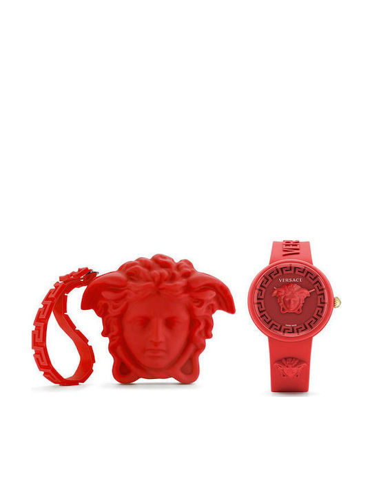 Versace Medusa Pop Ρολόι Μπαταρίας με Καουτσούκ Λουράκι