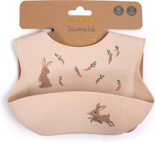 Filibabba Waterproof Bib Silicone with Button Beige for 0 m+