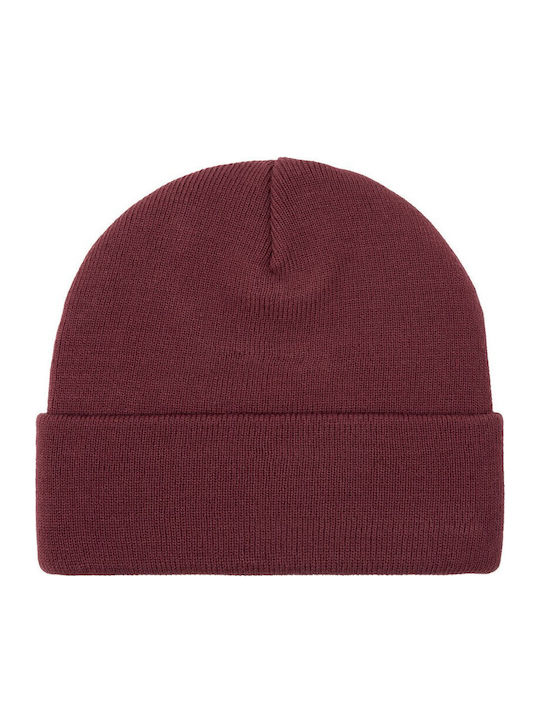 Berry Unisex Set with Beanie Knitted in Purple color