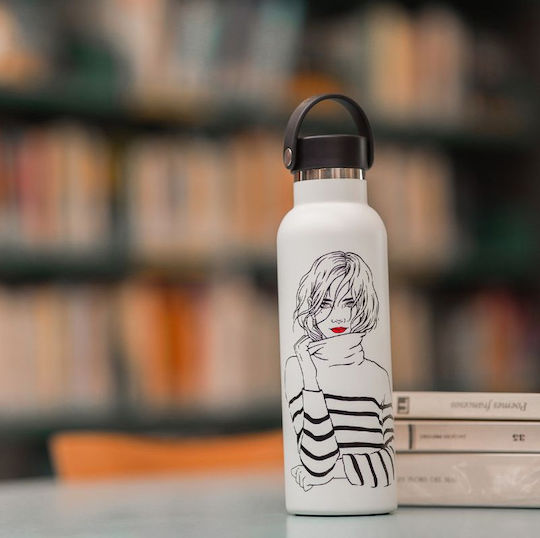 Runbott Μπουκάλι Θερμός Ανοξείδωτο 600ml Λευκό