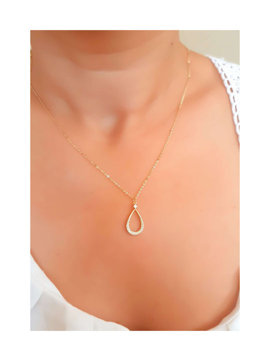 Katsigiannis Necklace with design Tear from Gold 9 K