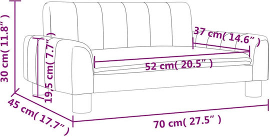 Παιδικό Καναπεδάκι Γκρι 70x45x30εκ.