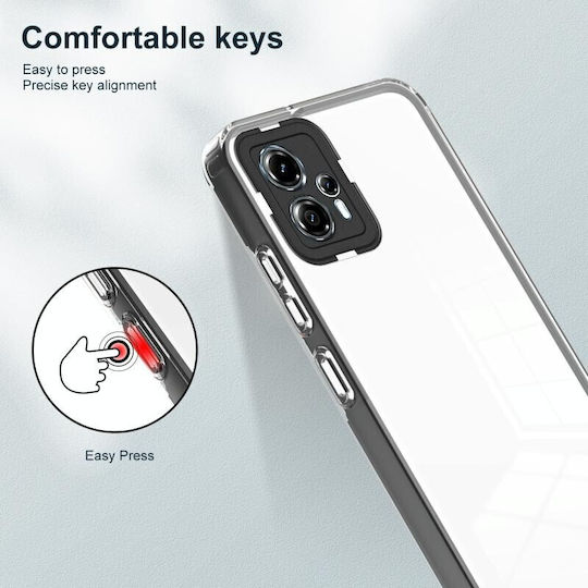 Color Frame Διάφανη Back Cover Σιλικόνης Μαύρο (Moto G13)
