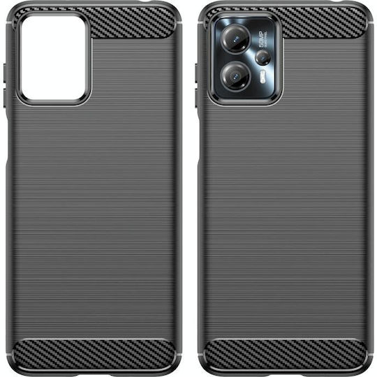 Carbon Fiber Back Cover Σιλικόνης Μαύρο (Moto G13)