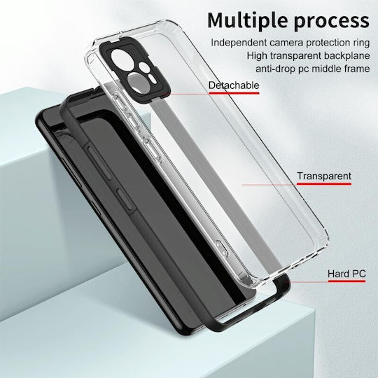 Color Frame Διάφανη Back Cover Σιλικόνης Μαύρο (Moto G13)
