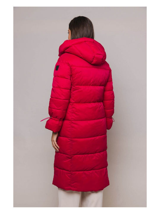 Rino&Pelle Women's Short Puffer Jacket for Winter Fuchsia