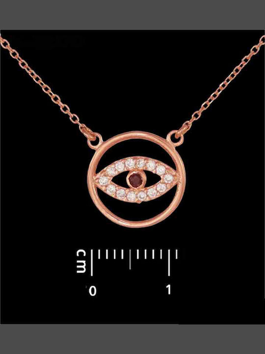 SilverBrand.gr Charm Auge aus Vergoldet Silber mit Zirkon