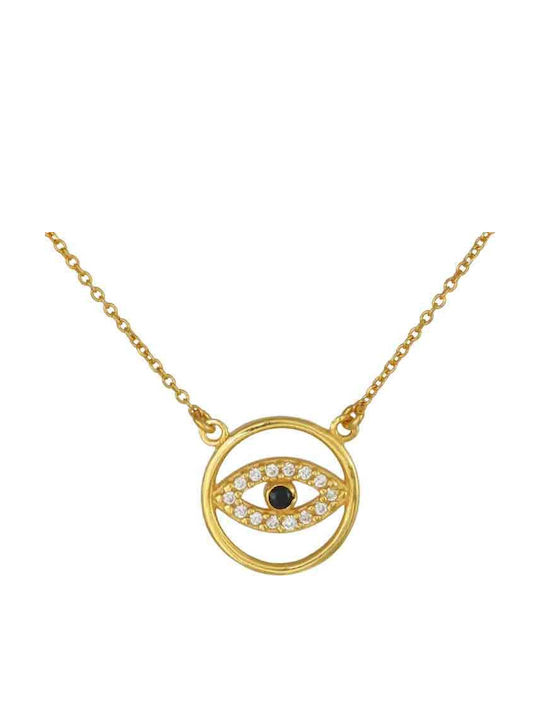 SilverBrand.gr Charm Auge aus Vergoldet Silber mit Zirkon