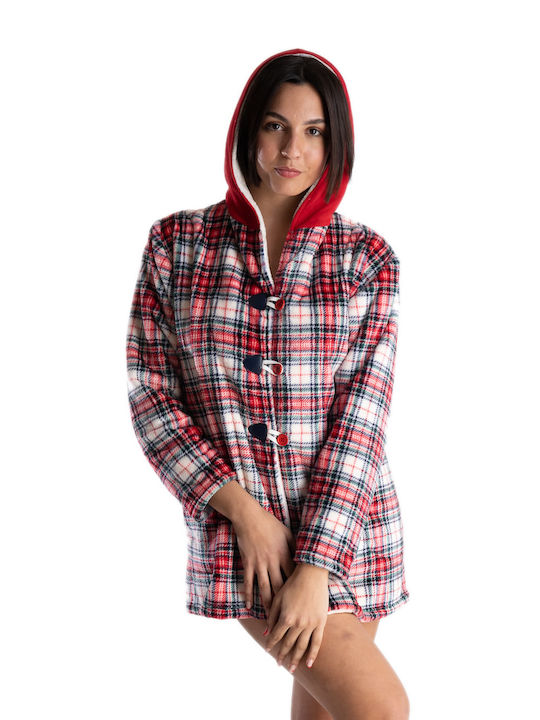 Rachel Pentru Femei Fleece Jachetă Pijamale Roșie