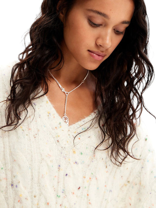 Lucca Women's Long Sleeve Sweater with V Neckline Multicolour