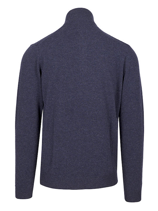 Gant Herren Langarm-Pullover Ausschnitt mit Reißverschluss Marineblau
