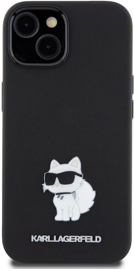 Karl Lagerfeld Choupette Задна корица Метален Черно (iPhone 15)