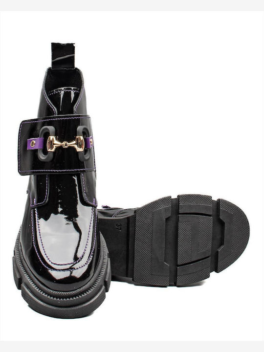 Leather Women's Ankle Boots Black