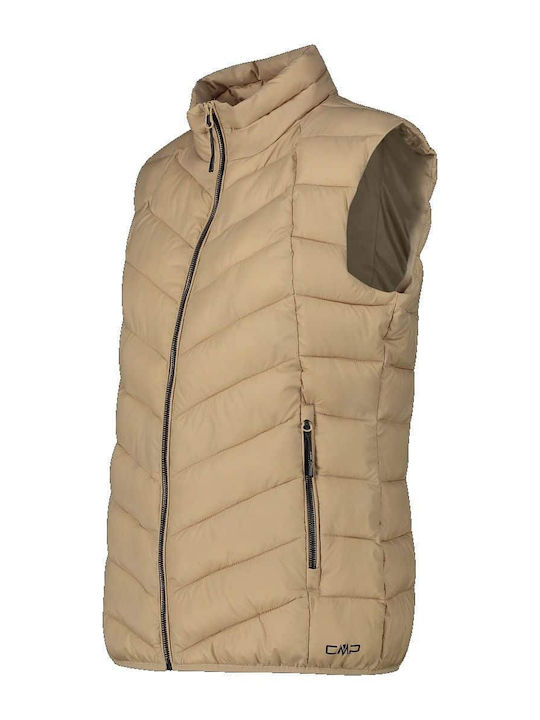 Women's Short Puffer Jacket Waterproof for Winter Beige