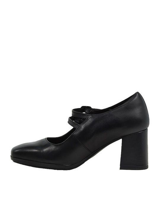 Leather Black Leather Heels Diana