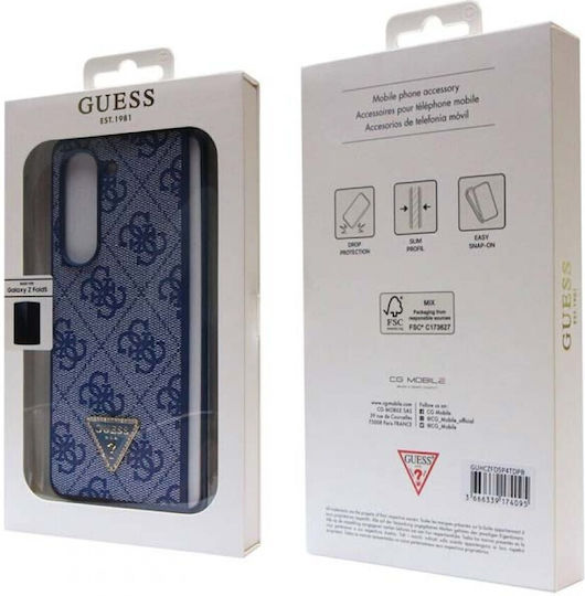Guess Triangle Back Cover Plastic / Leather / Synthetic Leather Blue (Samsung Galaxy Z Fold 5, Guess)