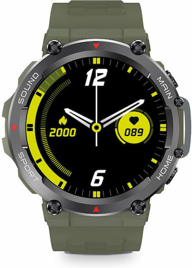 Ksix Oslo Aluminium Smartwatch with Heart Rate Monitor (Green)
