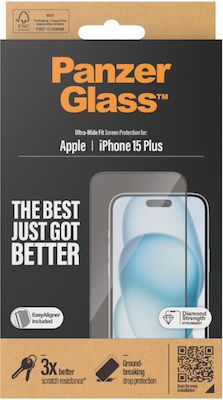 PanzerGlass Ultra-wide Fit Screen Protector (iPhone 15 Plus)