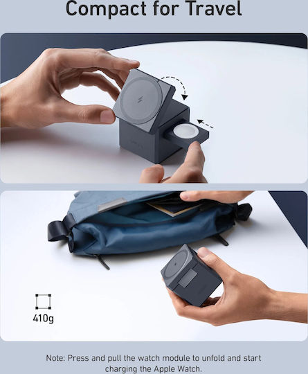 Anker Φορτιστής Magsafe 15W Γκρι (3-in-1 Cube)