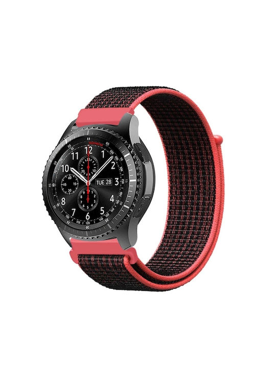 Nylon Velcro Armband Stoff Rot (Galaxy Watch 3 41mmForerunner 55/245/645 / Vivoactive 3/5/HR / Venu Sq 2Amazfit Bip) EDA00741302S