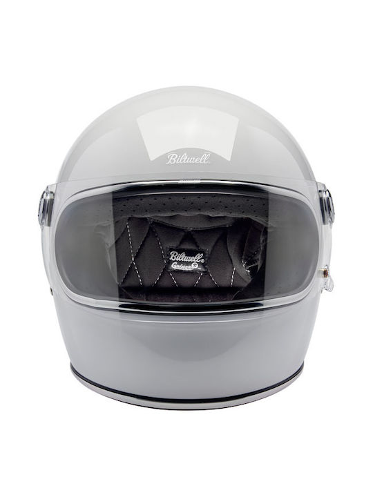 Biltwell Gringo S Gloss White Motorcycle Helmet Full Face DOT / ECE 22.05