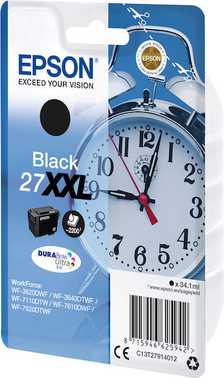 Epson 27XXL Γνήσιο Μελάνι Εκτυπωτή InkJet Μαύρο (C13T27914010 C13T27914012)