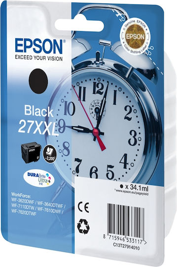 Epson 27XXL Γνήσιο Μελάνι Εκτυπωτή InkJet Μαύρο (C13T27914010 C13T27914012)