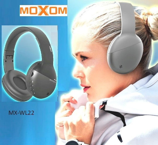 Moxom MX-WL22 Ασύρματα Bluetooth Over Ear Ακουστικά με 10 ώρες Λειτουργίας Μαύρα