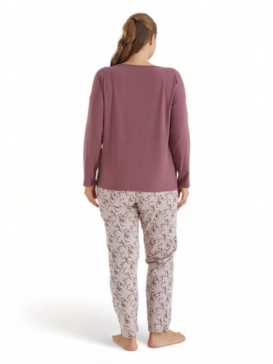 Sexen Winter Women's Cotton Pyjama Top Wild Beauty Pink
