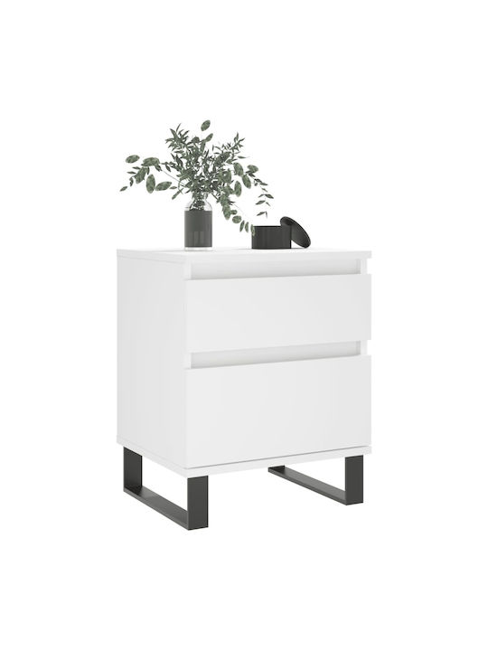 Wooden Bedside Tables White 2 Pieces 40x35x50cm
