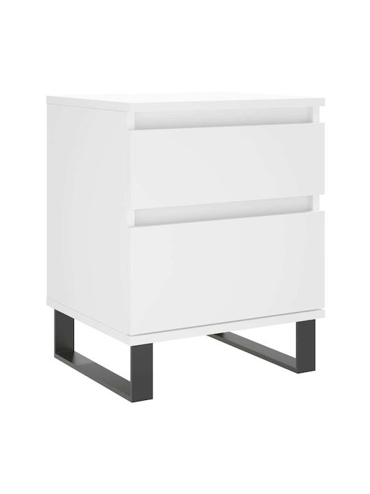 Wooden Bedside Tables White 2 Pieces 40x35x50cm